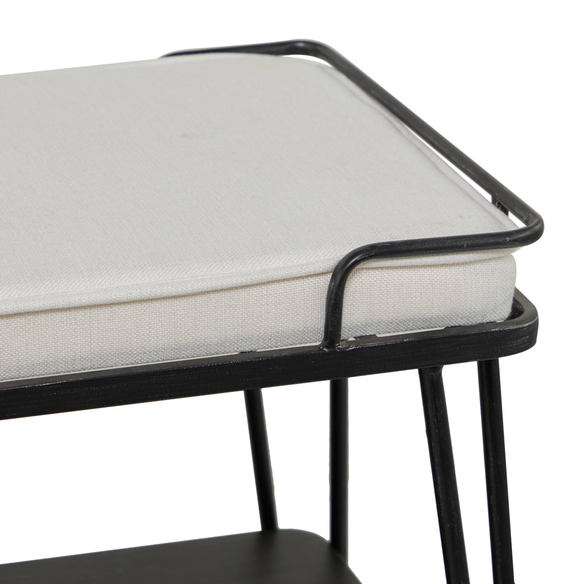 49" Black Metal Industrial Bench